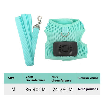 Pets Dog Vest Chest Strap Harness with Wearable Air Conditioner Cooling & Breathable Design | Petpexi