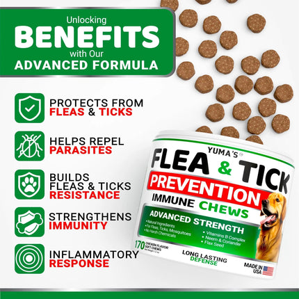 Flea and Tick Prevention for Dogs – Natural Chewables, 170 Treats, All Breeds & Ages, Made in USA | Petpexi