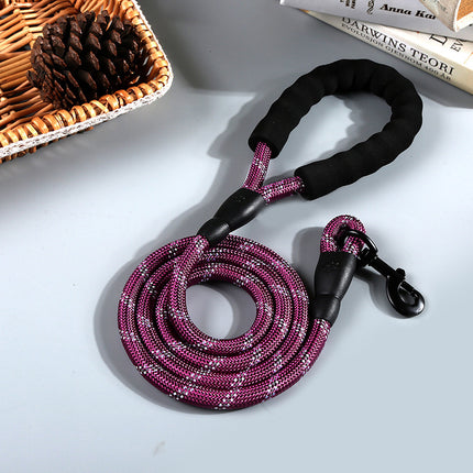 Reflective Nylon Round Rope Dog Leash – Durable Traction Belt in Multiple Colors | Petpexi