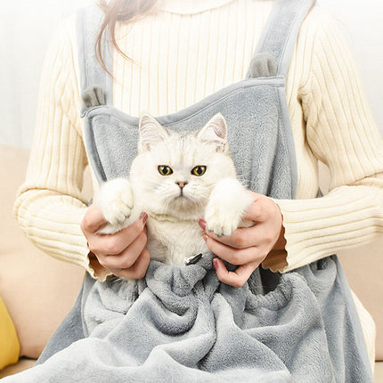 Anti-Scratch Plush Pet Apron – Arctic Velvet Pinafore for Cats & Small Dogs