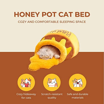 Honey Pot Cat Bed – Comfortable Memory Foam with Removable Cushion | PetPexi