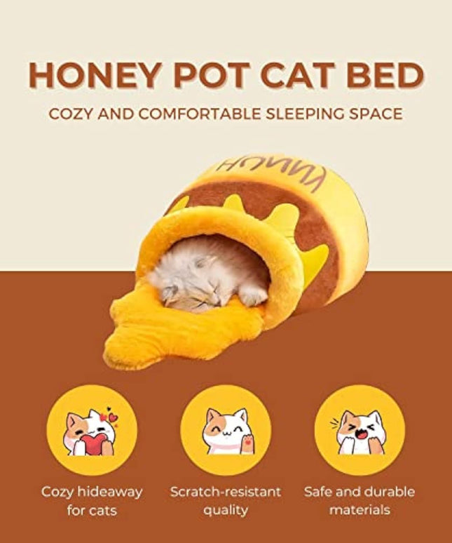 Honey Pot Cat Bed – Comfortable Memory Foam with Removable Cushion | PetPexi
