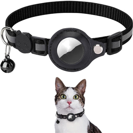Reflective Nylon Collar with Waterproof Airtag Holder for Cats & Dogs – Adjustable Pet Tracker Protective Case
