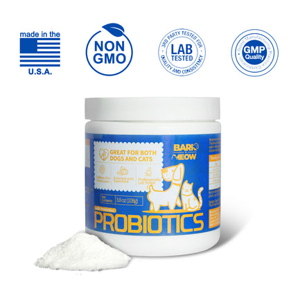 Bark and Meow Probiotics for Dogs & Cats - Gut & Immune Support, Pumpkin & Carrot

