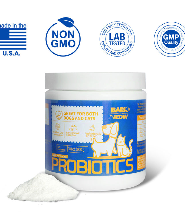 Bark and Meow Probiotics for Dogs & Cats - Gut & Immune Support, Pumpkin & Carrot