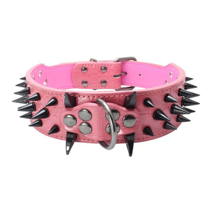 Large Explosion-Proof Rivet Bite-Proof Pet Collar – Durable PU Material | PetPexi