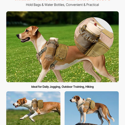 Dog Harness For Large Dogs No Pull Tactical Adjustable Pet Vest - petpexi.com