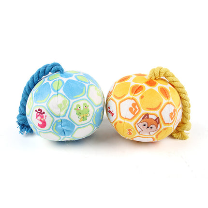Dog Elastic Football Tug Of War Interactive Cotton Rope Ball – Durable Chew & Play Toy – www.petpexi.com