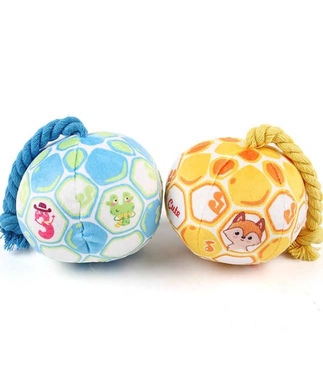 Dog Elastic Football Tug Of War Interactive Cotton Rope Ball – Durable Chew & Play Toy – www.petpexi.com