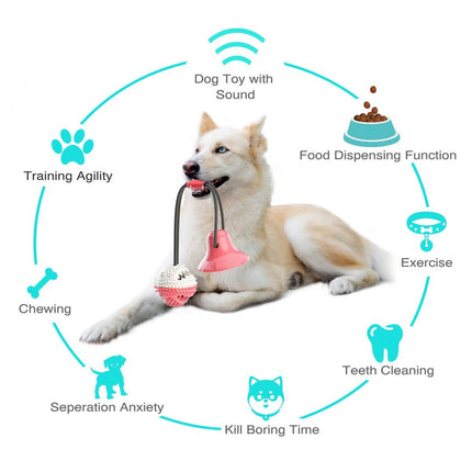Dog Toy for Aggressive Chewers, Interactive Teething, Boredom-Relieving Suction Cup Tug-of-War