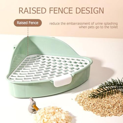 Rabbit Litter Box Bunny Corner Toilet Box Potty Trainer for Hamster, Guinea Pig, Ferret, Rat, Chinchilla Cage Pan