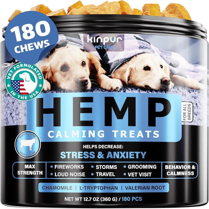 Natural Calming Chews for Dogs with Hemp Oil & Valerian Root – Anxiety Relief for All Breeds – 180 Beef Flavor Chews – Fast & Free Shipping at www.petpexi.com