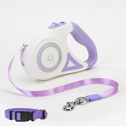 Retractable Dog Leash & Collar Set – Automatic Lock, Telescopic Pet Traction Rope | Petpexi