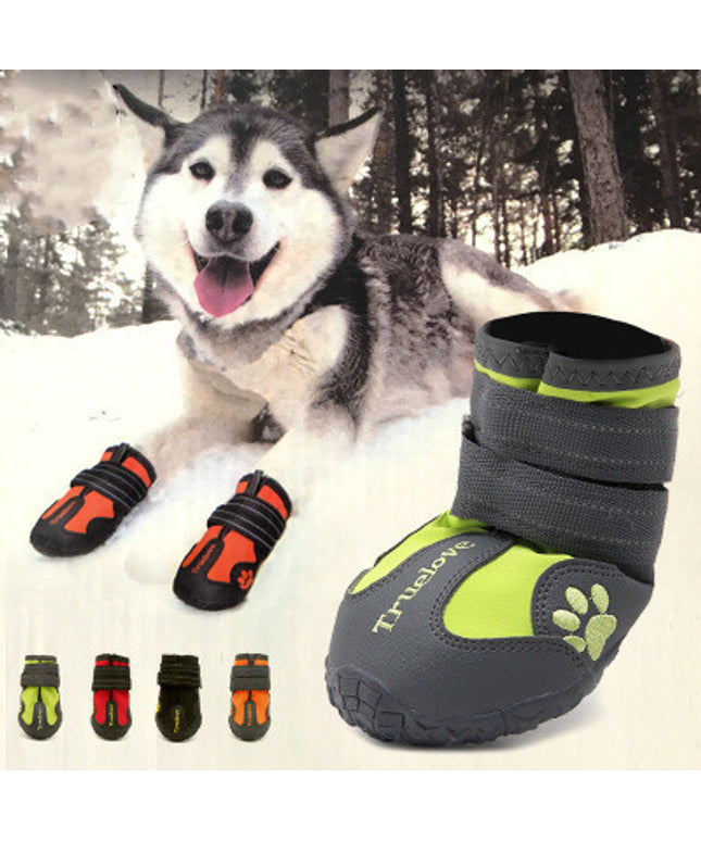 Waterproof big dog shoes with anti-slip soles and luminous velcro straps – reflective and durable pet boots available at www.petpexi.com

