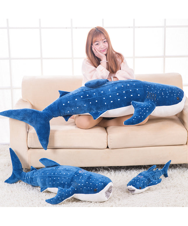 Blue Whale Shark Soft Stuffed Plush Toy in soft plush & PP cotton, perfect for kids and collectors. Fast & free USA shipping | petpexi.com