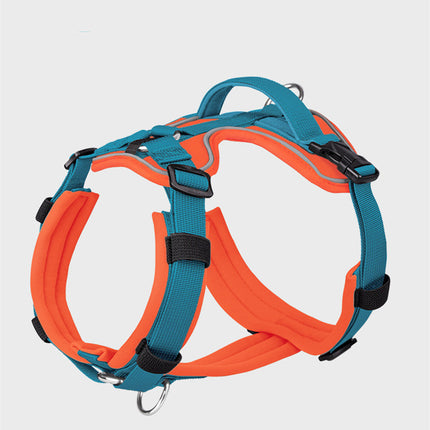 Breathable reflective explosion-proof polyester dog harness vest in orange blue and black red by Petpexi, durable safety vest for active dogs

