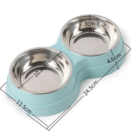 Double Pet Bowls – Stainless Steel Food & Water Feeder for Dogs & Cats | Petpexi