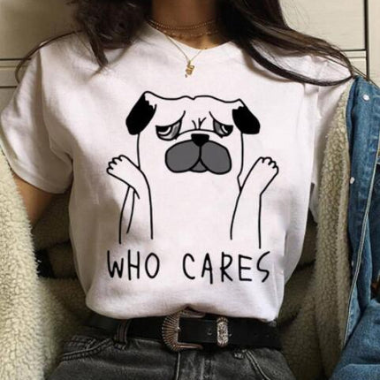 Pet Dog Cartoon Print Round Neck Short Sleeve T-Shirt – Comfortable & Stylish | PetPexi