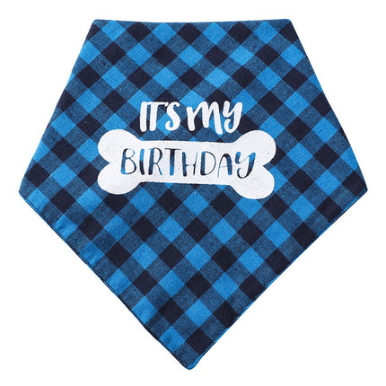 Pet Soft & Delicate Saliva Triangle Towel – Plaid Design for Dogs & Cats | Petpexi