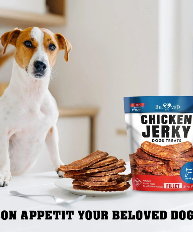 Chicken Jerky Dog Treats - High Protein, Grain-Free, All-Natural, 1.5 Lb - Healthy Dog Training Chews - Free Shipping to USA | PetPexi