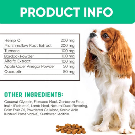 Kinpur Pet Care Natural Dog Allergy Chews for Itchy Skin & Hot Spots - 180 Treats