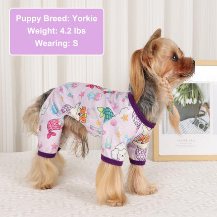 Soft Stretchy Dog Pajamas – Mermaid Onesie for Small Dogs & Cats | Petpexi