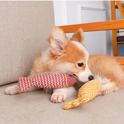 Burlap Fish Catnip Toy – Durable Kicker Pillow for Cats | Petpexi