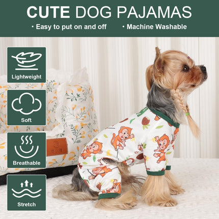 Brown Monkey Dog Pajamas for Small Dogs – Soft, Breathable & Stretchy | Petpexi