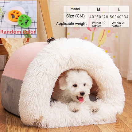 Cozy Portable Dog & Cat Nest – Warm, Plush, Foldable Bed for Autumn & Winter