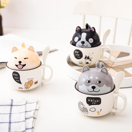Premium Cartoon Ceramic Mug with Lid & Spoon – Cute Animal Designs for Coffee or Tea – PetPexi, Free US Shipping

