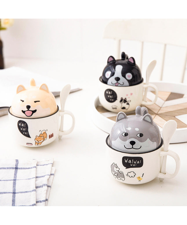 Premium Cartoon Ceramic Mug with Lid & Spoon – Cute Animal Designs for Coffee or Tea – PetPexi, Free US Shipping

