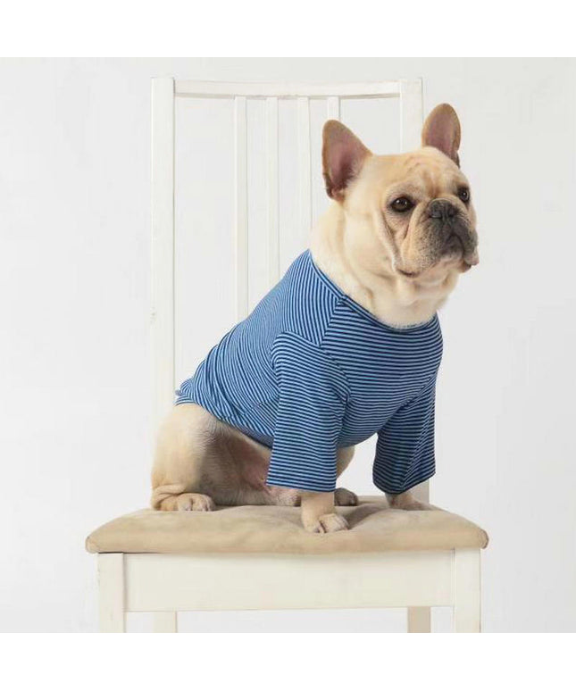 Casual cotton dog shirt in orange, blue, and black – breathable pet clothes for small dogs, available at www.petpexi.com with free USA shipping


