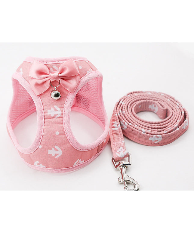 Grid pattern cat harness and leash set by Petpexi, adjustable cloth chest strap with matching collar, available in various colors and sizes, designed for cats

