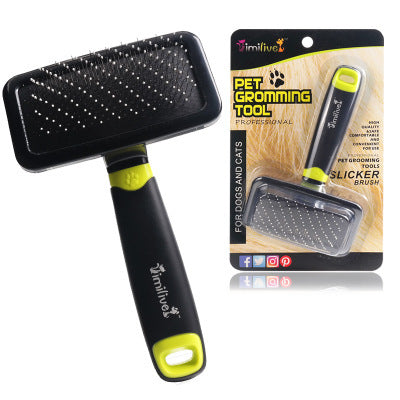 ABS plastic cat and dog grooming comb, card clothing brush available in green and red by Petpexi for effective fur removal


