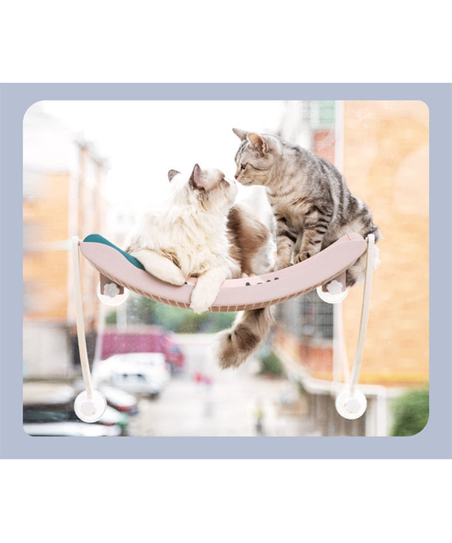 Plastic hanging cat hammock for sunbathing, cozy pet nest by PetPexi with fast and free USA shipping

