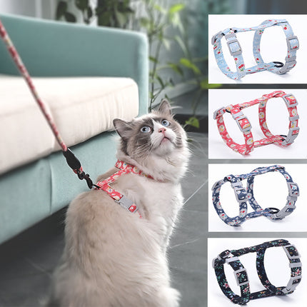I-shaped cat chest harness with adjustable cotton strap and durable metal accessories for safe and stylish walks | Petpexi