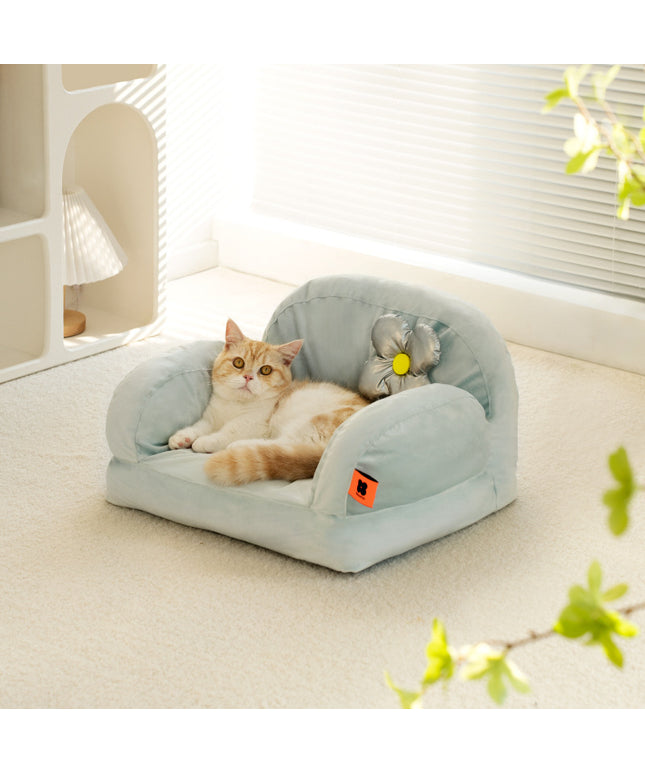 Warm cat litter bed with removable washable cloth cover in black & white, off white and light blue by PetPexi, fast and free shipping in USA


