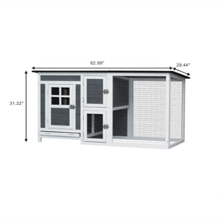 Outdoor Indoor Poultry Cage Small Animal House, Outdoor Chicken Hutch Coop with Running Cage