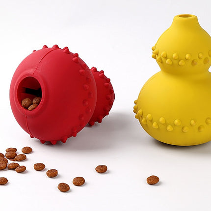 Leaky Gourd Toy - Durable Natural Rubber Dog Ball for Interactive Play