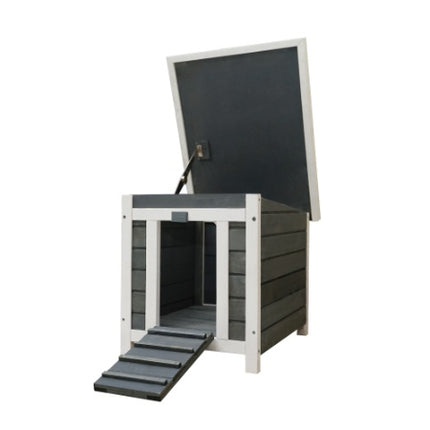 Weatherproof Wooden Outdoor Rabbit Hutch Lockable Door Openable Top Indoor for Small Animals