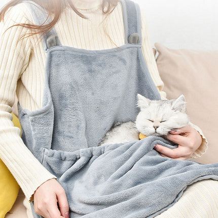 Anti-Scratch Plush Pet Apron – Arctic Velvet Pinafore for Cats & Small Dogs
