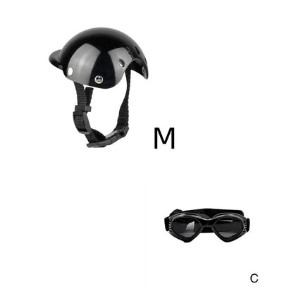 Cool Black ABS Pet Motorcycle Helmet for Dogs and Cats - Free Shipping USA | PetPexi