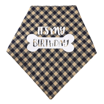 Pet Soft & Delicate Saliva Triangle Towel – Plaid Design for Dogs & Cats | Petpexi