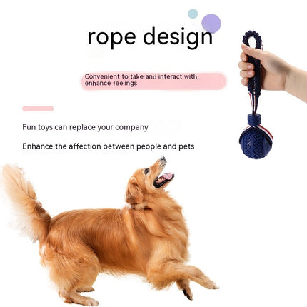 Interactive Dog Chew Ball with Rope – Teething & Training Toy | petpexi.com