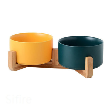 Anti-slip ceramic double pet bowl for cats and small dogs – 400ml capacity from www.petpexi.com

