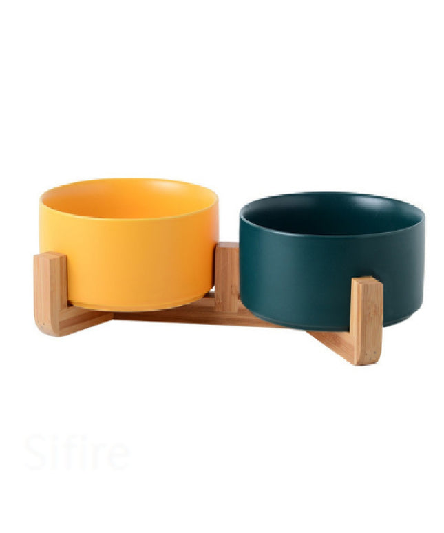 Anti-slip ceramic double pet bowl for cats and small dogs – 400ml capacity from www.petpexi.com

