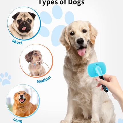 Dog & Cat Grooming Brush – Shedding & Dematting Slicker with Rubber Handle | Petpexi