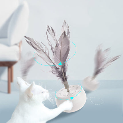 Pet Tumbler Feather Cat Teaser – Interactive Electric Cat Toy | Petpexi