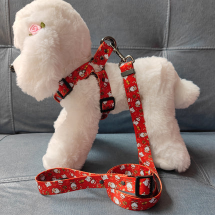 Christmas dog harness and leash set with collar – festive holiday chest strap for dogs – www.petpexi.com
