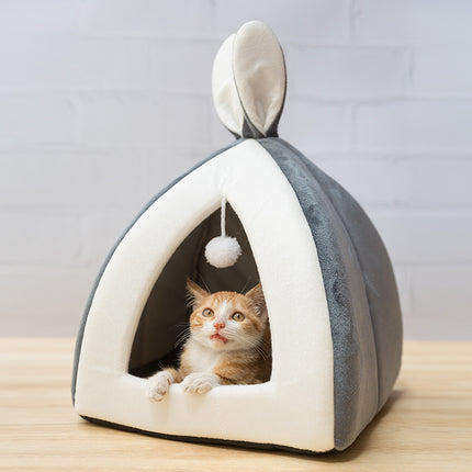 Cozy cloth cat house villa and small dog kennel available in multiple sizes, providing a soft comfortable pet nest from www.petpexi.com

